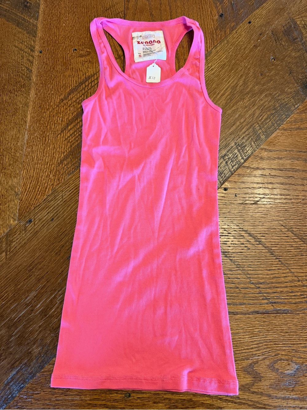 Zenana Outfitters Bright Pink Racerback Tank Sz am